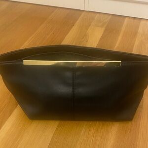 Express Black Clutch with Gold Detail